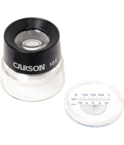Лупа Carson Lumi 10x, со съемной измерительной шкалой