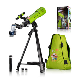 Телескоп-рефрактор BRESSER JUNIOR 70/400 с рюкзаком, зеленый