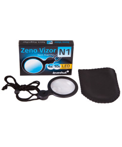 Levenhuk Zeno Vizor N1 ant kaklo kabinama lupa LED 46mm  4x-10x