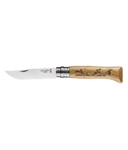Нож Opinel N&deg;08 из нержавеющей стали, дуб, звериный заяц