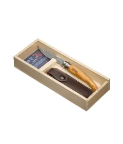 Подарочный комплект с чехлом Opinel Slim Line 10 Оливковое дерево