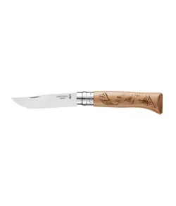 Knife Opinel N&deg;08 Stainless Steel Engraving Hiking