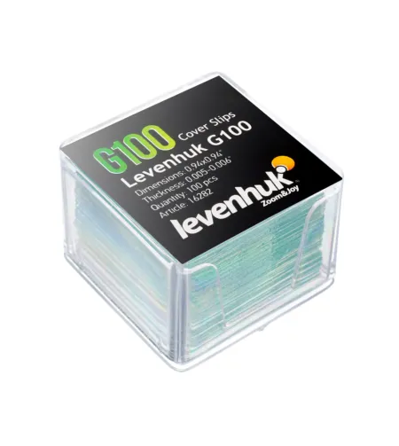 Levenhuk G100 Cover Slips, 100 gab.