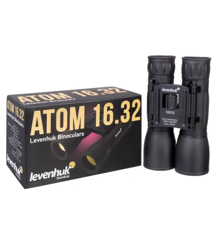 Levenhuk Atom 16x32 Kompakts Roof Prismas Mitrumizturīgs Binoklis