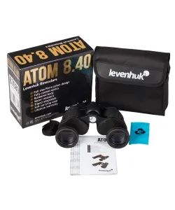 Levenhuk Atom 8x40 Компактный, Влагостойкий Бинокль с Призмой Порро