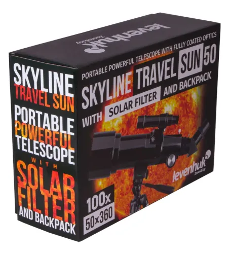 Telescope Levenhuk Skyline Travel Sun 50 50/360 <135x with included backpack and sun filte
