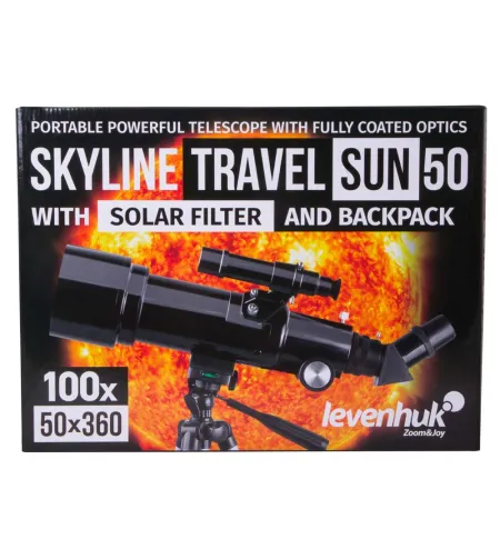 Telescope Levenhuk Skyline Travel Sun 50 50/360 <135x with included backpack and sun filte