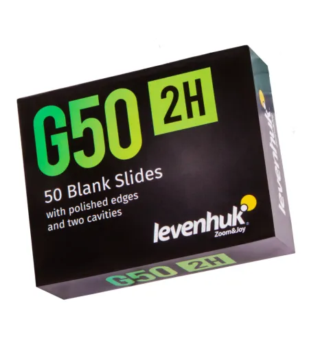 Levenhuk G50 2H Double Cavity Blank Slides, 50 pcs