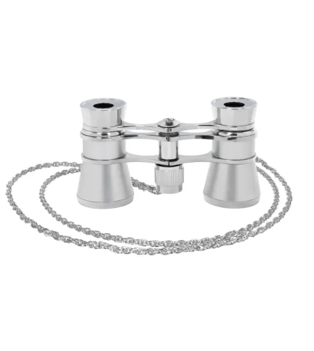 Teātra binoklis, sudraba ar ķede Levenhuk Broadway 325B