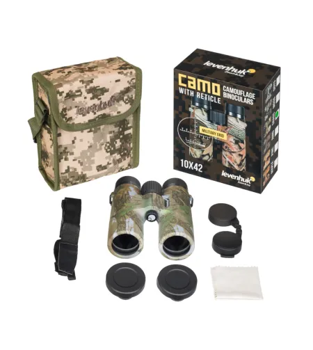 Levenhuk Camo Dots 10x42 žiūronai su tinkleliu