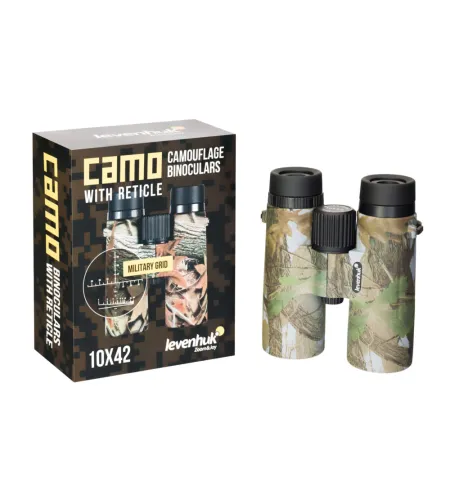 Levenhuk Camo Dots 10x42 žiūronai su tinkleliu