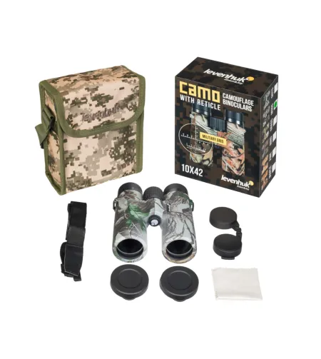 Levenhuk Camo Dots 10x42 žiūronai su tinkleliu