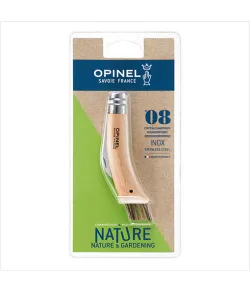 Нож грибника OPINEL BLISTER №8, нержавеющая сталь, рукоять дуб