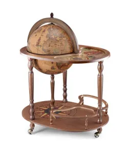 Trolley globe Zoffoli with drink cabinet and tray Giasone