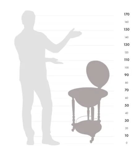 Da Vinci ant grindų pastatoma gaublys gėrimų spintelė Zoffoli ant ratų Ruda