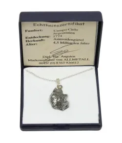 Campo del Cielo iron meteorite on silver chain