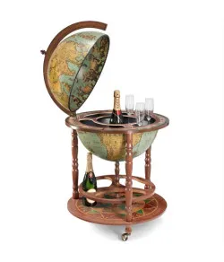 Винтажный барный глобус Zoffoli с широкой нижней полкой Calipso Laguna