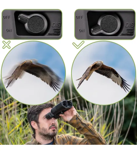 BRESSER 16x42 STABILIZER OIS žiūronai su vaizdo stabilizatoriumi