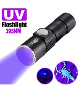 UV ultravioletinių spindulių LED žibintuvėlis 395 nM su priartinimu