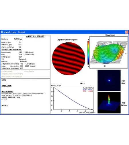William Optics Apochromatic refractor AP 132/925 Fluorostar Gray OTA