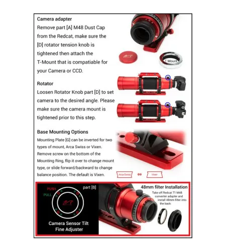 William Optics Apochromatic refractor AP 71/350 RedCat 71 OTA