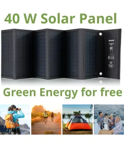 BRESSER Mobile Solar Charger 40 Watt with USB and DC output