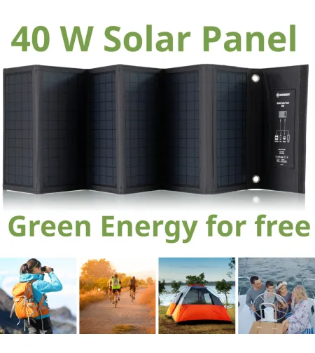 BRESSER Mobile Solar Charger 40 Watt with USB and DC output