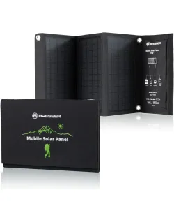 BRESSER Mobile Solar Charger 21 Watt with USB and DC output