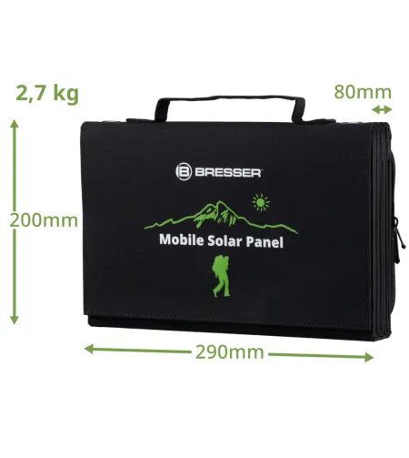 BRESSER mobilais saules lādētājs 60 vatu ar USB un līdzstrāvas izeju