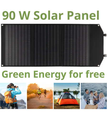 BRESSER Mobile Solar Charger 90 Watt with USB and DC output