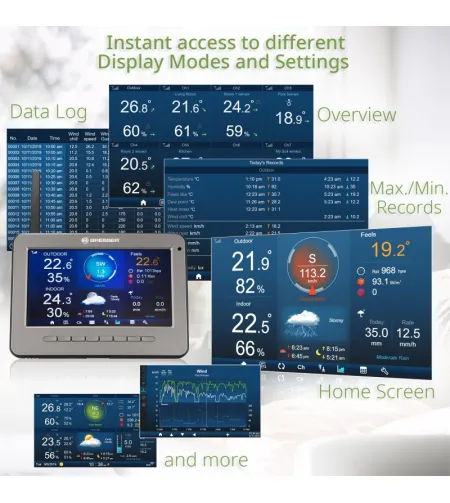 WIFI HD TFT Professional Weather Center Weather Station with 7-in-1 Sensor