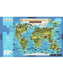 Flora and Fauna of the World. Interactive Wooden Puzzle