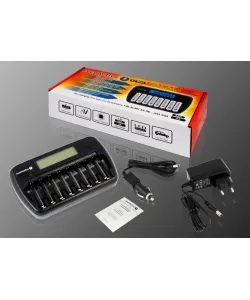 everActive NC-800 8-vietīgs Ni-MH akumulatoru lādētājs