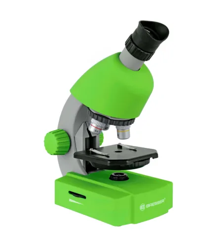 Mikroskops, Bresser Juniors 40x-640x, Zaļš ar eksperimenta komplektu, ar telefona adapteri