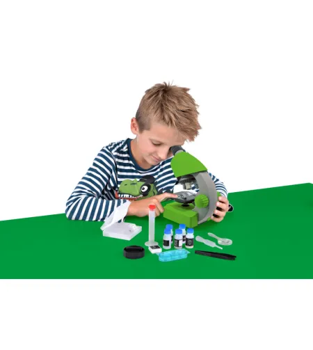 Mikroskops, Bresser Juniors 40x-640x, Zaļš ar eksperimenta komplektu, ar telefona adapteri