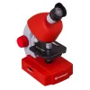 Microscope, Bresser Junior 40x-640x, red with experiment kit, with phone adaptor