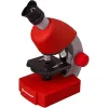 Microscope, Bresser Junior 40x-640x, red with experiment kit, with phone adaptor