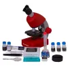 Microscope, Bresser Junior 40x-640x, red with experiment kit, with phone adaptor