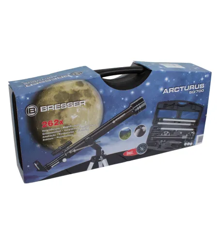 Телескоп Bresser Arcturus 60/700 AZ <150x с жестким футляром, карта Луны