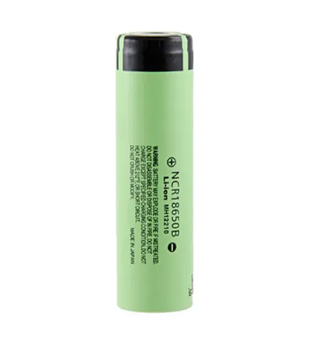 Panasonic Japan NCR-18650B 18650 Li-Ion, 6.8A / 12A Pulse, 3.6V, 3400mAh Battery Button To
