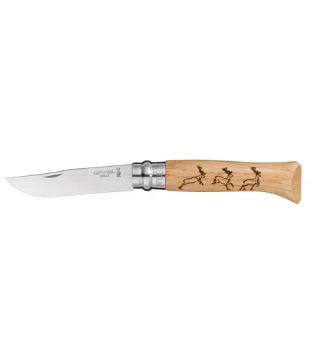 KNIFE OPINEL STAINLESS STEEL NR 8 ANIMAL (DEER)