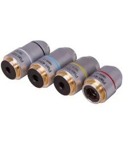 Levenhuk MED 900 Plan Achromatic Objectives Set, 4x, 10x, 40xs, 100xs (oil)