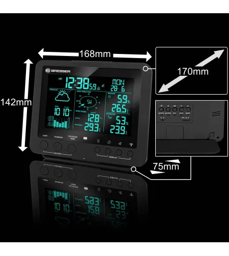 Profesionāls laika apstākļu centrs Bresser 5-in-1 ar 256 krāsu displeju