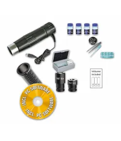 Microscope BRESSER JUNIOR 40X-1024X with eyepiece camera and expermental kit