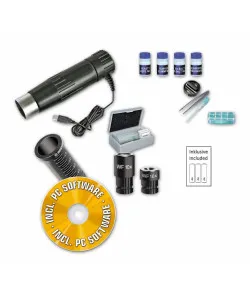 Microscope BRESSER JUNIOR 40X-1024X with eyepiece camera and expermental kit