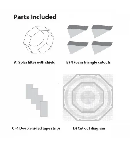 Telescope Solar Filter EXPLORE SCIENTIFIC Sun Catcher for 150-165mm