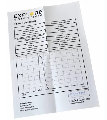 Nebula Filter 12nm EXPLORE SCIENTIFIC 1.25" O-III