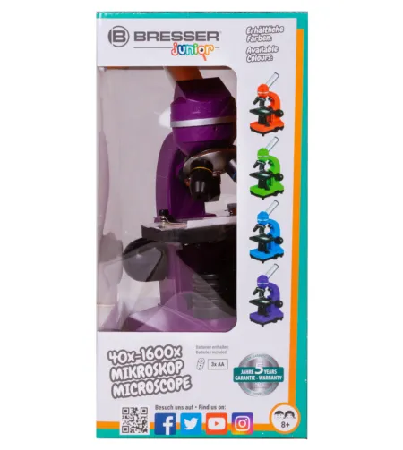 Microscope Bresser Junior Biolux SEL 40–1600x, purple