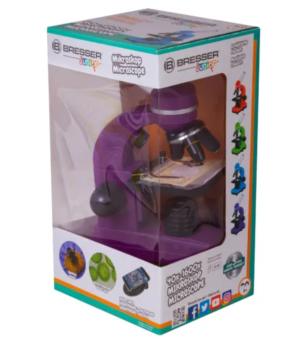Microscope Bresser Junior Biolux SEL 40–1600x, purple