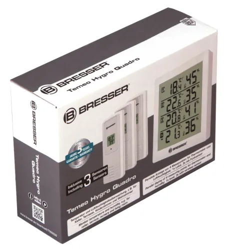 Meteoroloģiskā stacija Bresser Temeo Hygro Quadro, balta